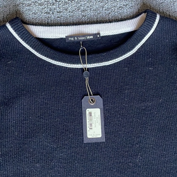 Rag&Bone Jean women’s Pamela wool sweater black/cream Size S NWT - Picture 4 of 9